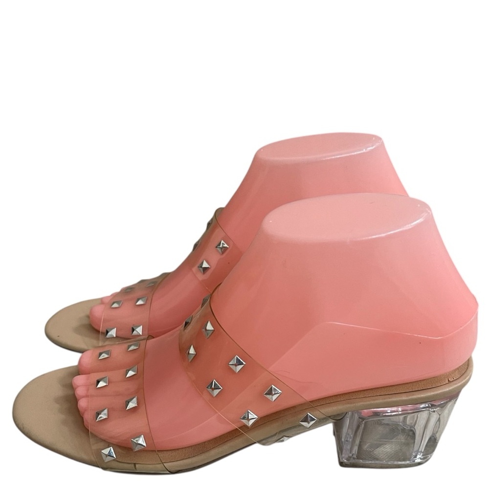 Madden Girl Studded Sandal, Womens Size 7.5M, Clear Studs Sexy Hot Girl Summe